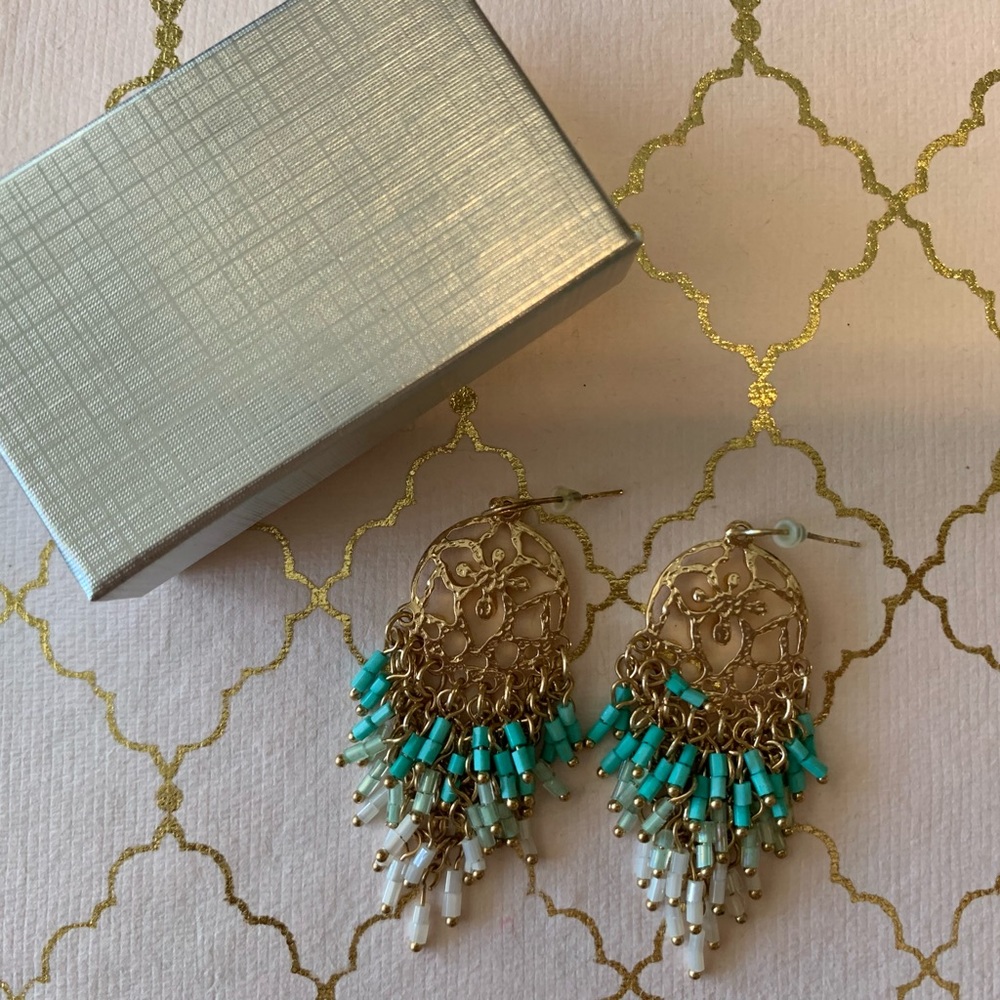 ❤️Gold and Blue Handmade Earrings